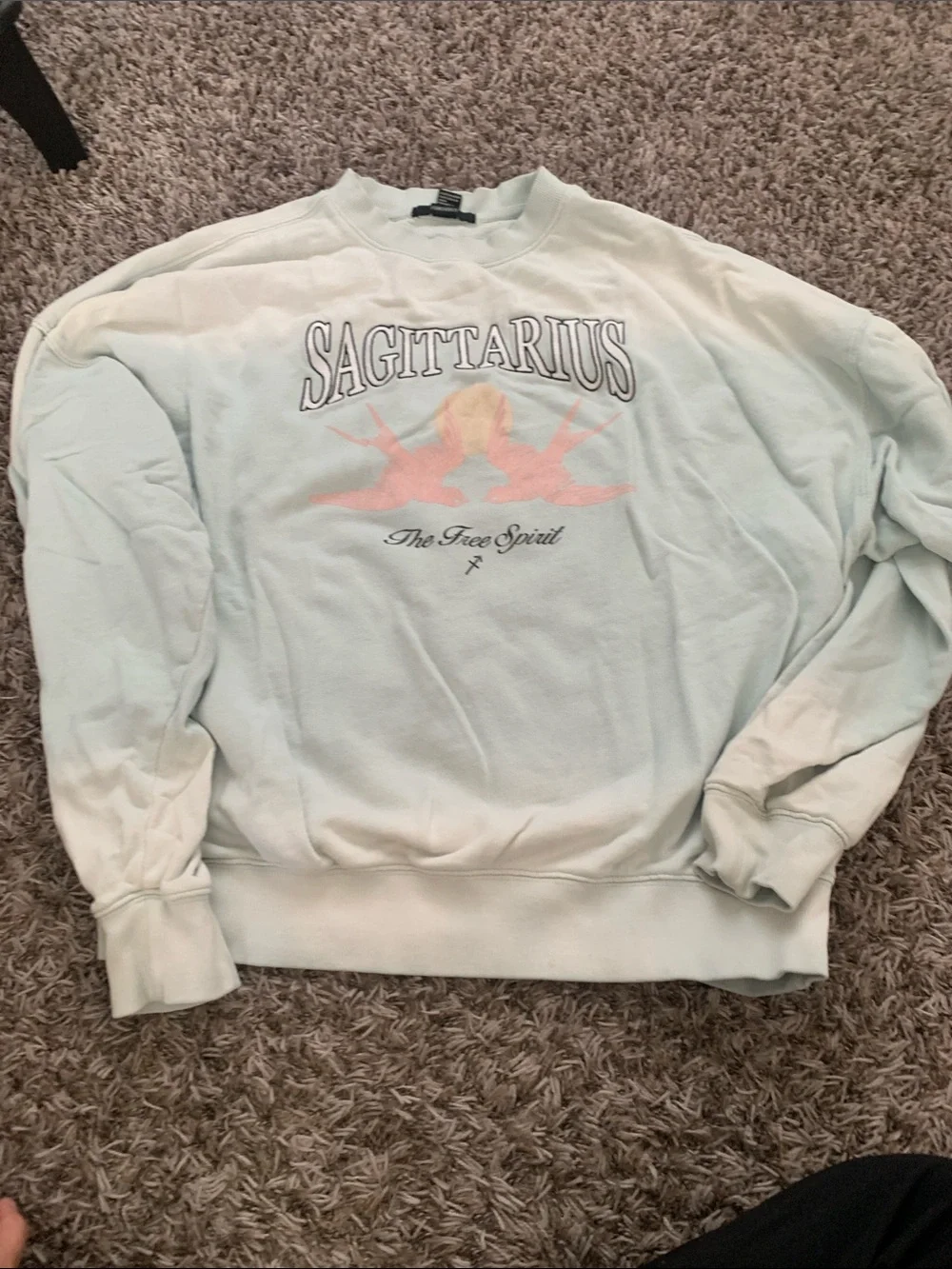 Forever 21 Mint Green Sagittarius Graphic Crewneck Sweatshirt